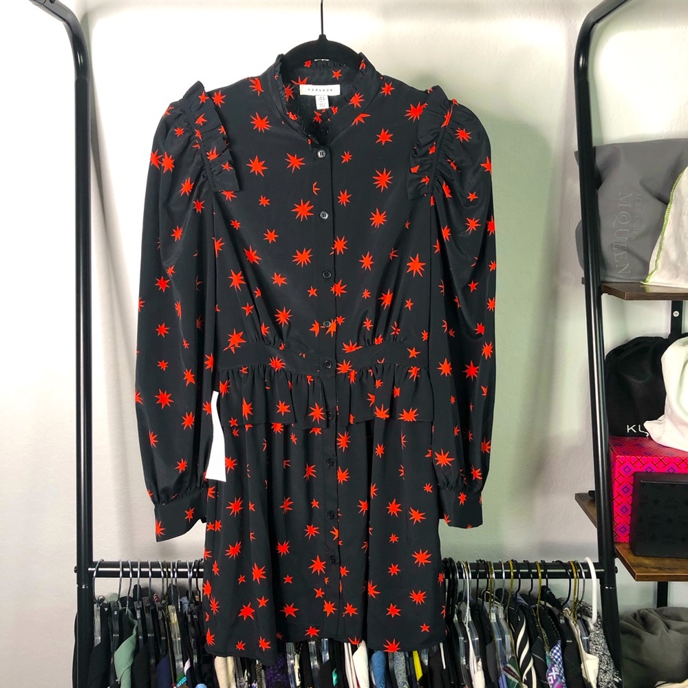 TopShop Starburst Ruffle Dress